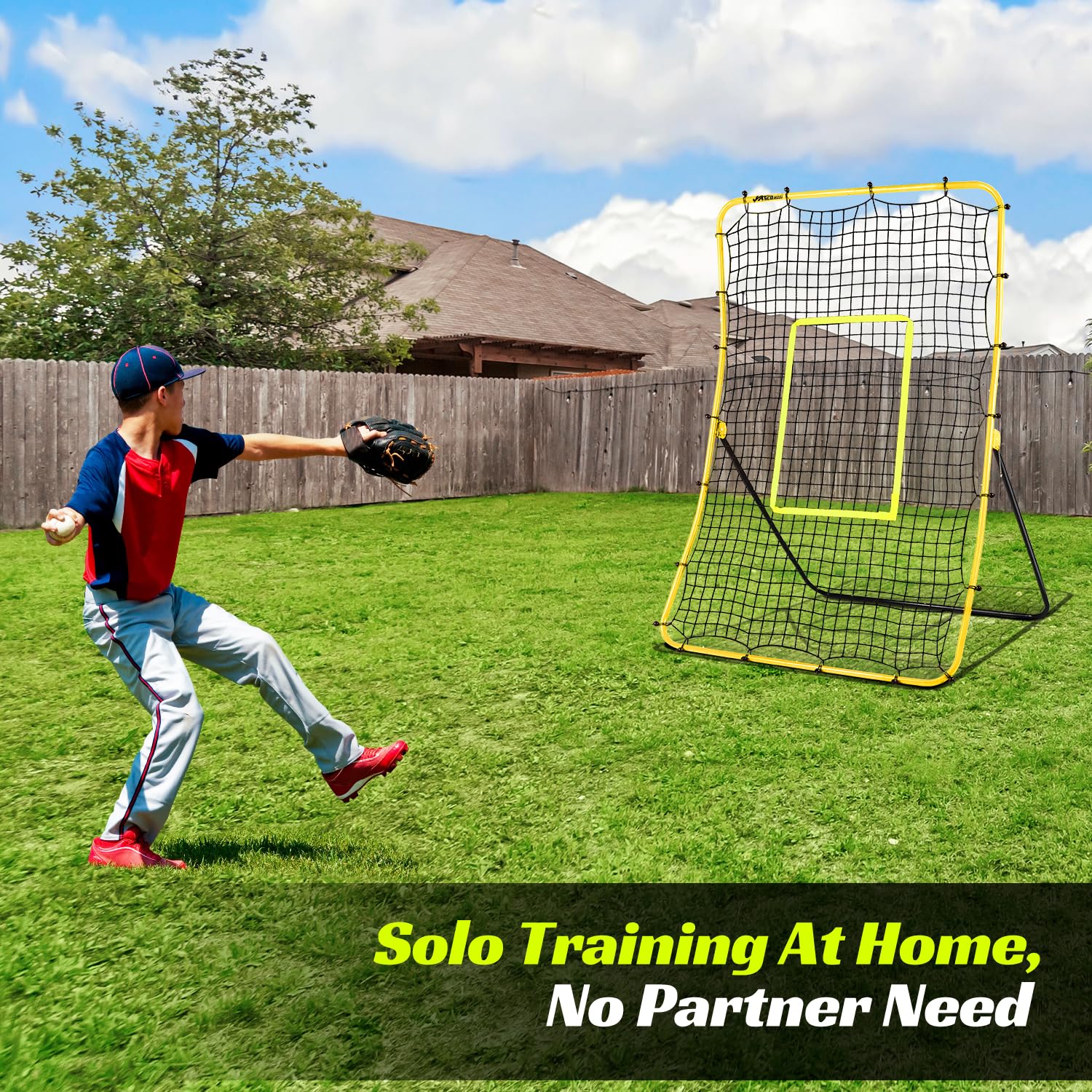 JASCOPRO ground stakes and base secured in grass, adds stability in drills
