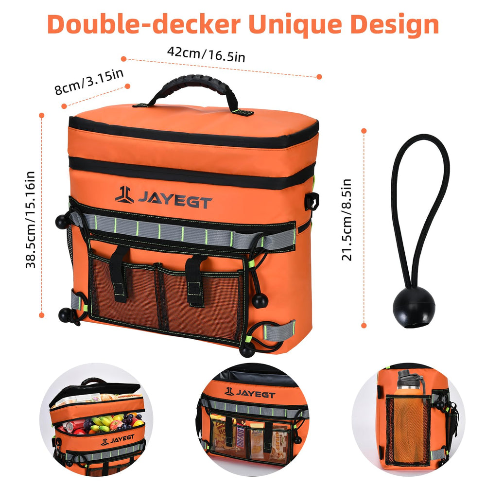 JAYEGT cooler carried with padded shoulder strap for comfortable transport off water