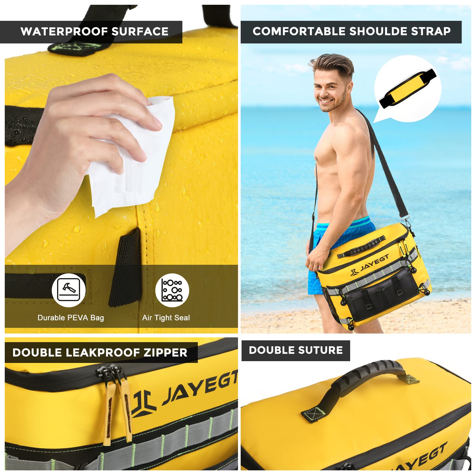 JAYEGT cooler detachable storage pouch holding snacks and valuables