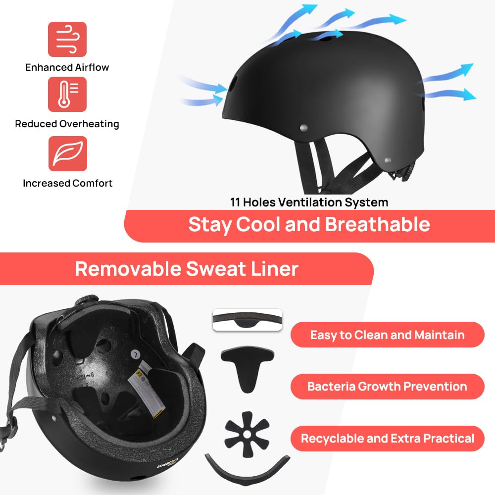 Child wearing JBM helmet while riding scooter for active protection