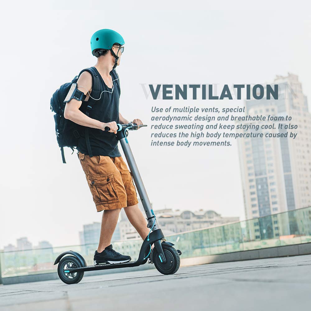 JBM helmet on commuter with backpack showing everyday safety benefit