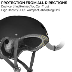 JBM helmet side profile highlighting aerodynamic shape for comfort