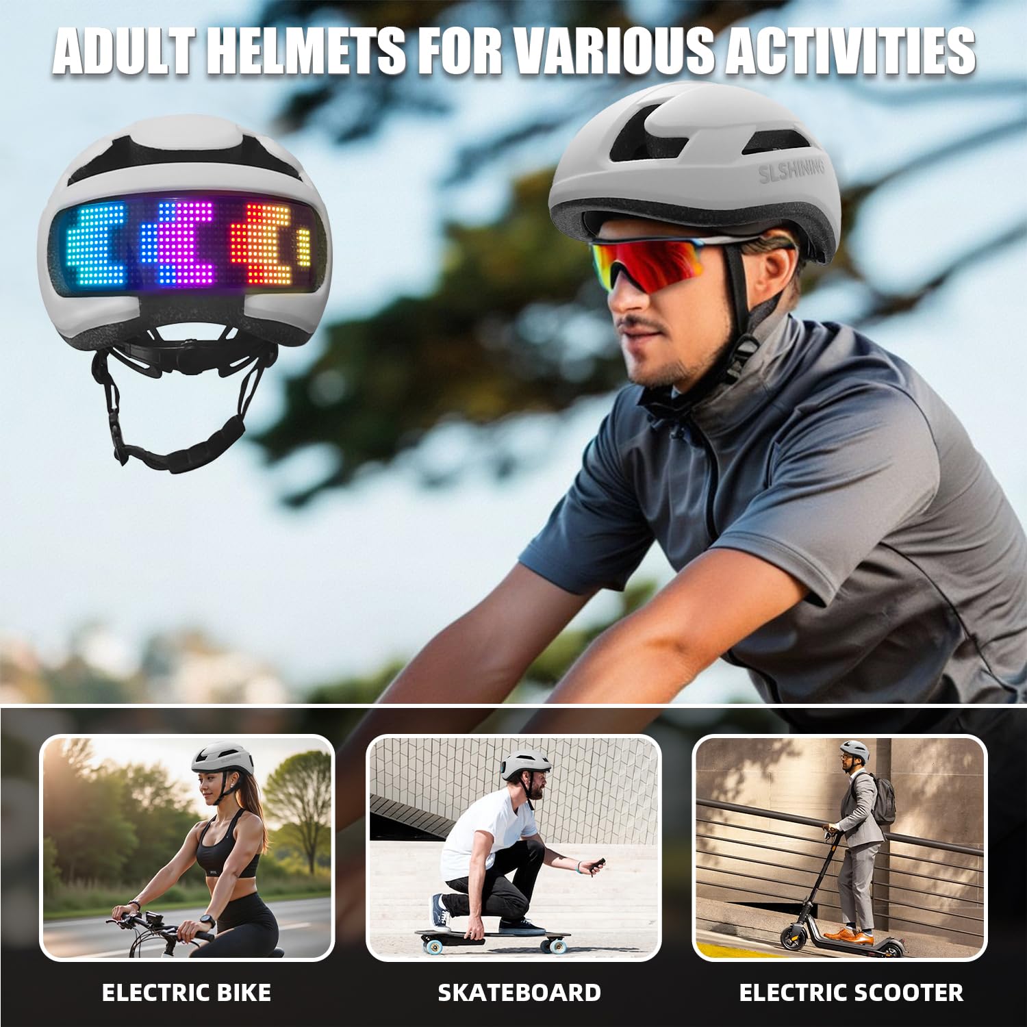 JDBMAOYE helmet mounted on an e-bike illustrating commuter readiness