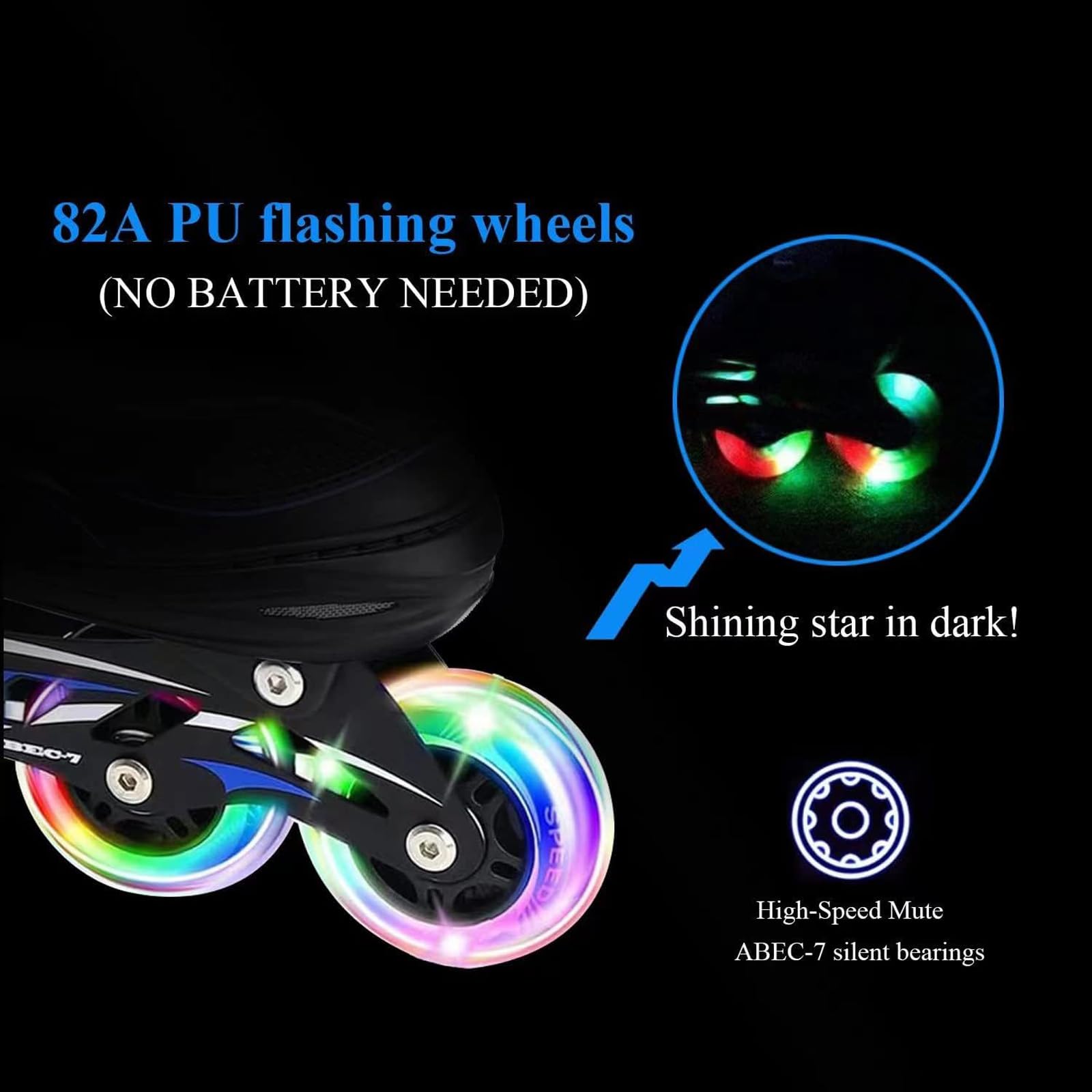 JeeFree illuminated wheel glowing while rolling for improved visibility