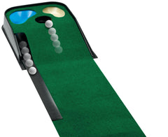 JEF WORLD OF GOLF close-up of turf and regulation cup demonstrating true roll