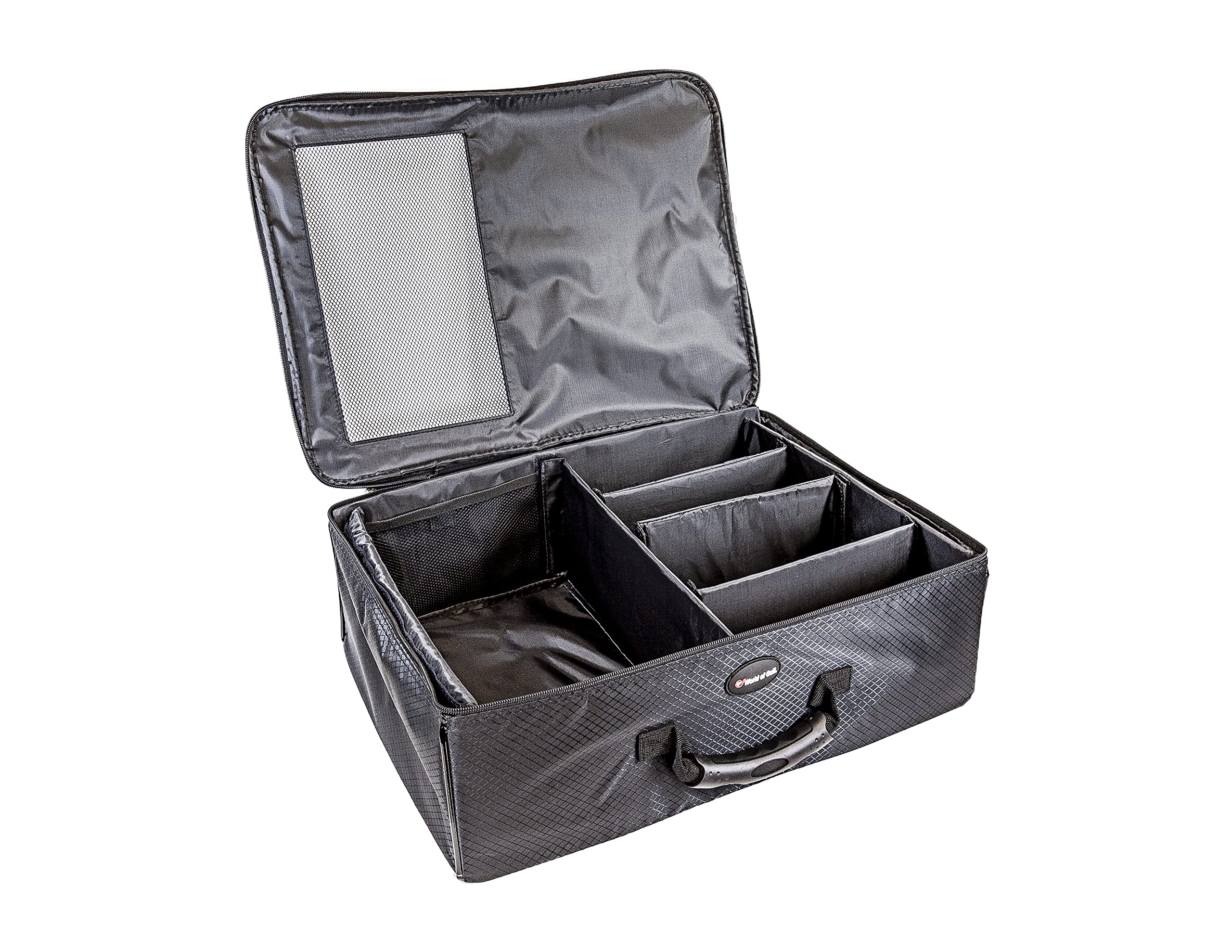 JEF WORLD OF GOLF trunk locker front view showing organized compartments and quick access