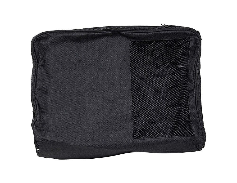 JEF WORLD OF GOLF trunk locker packed with shoes balls and tees demonstrating organized storage