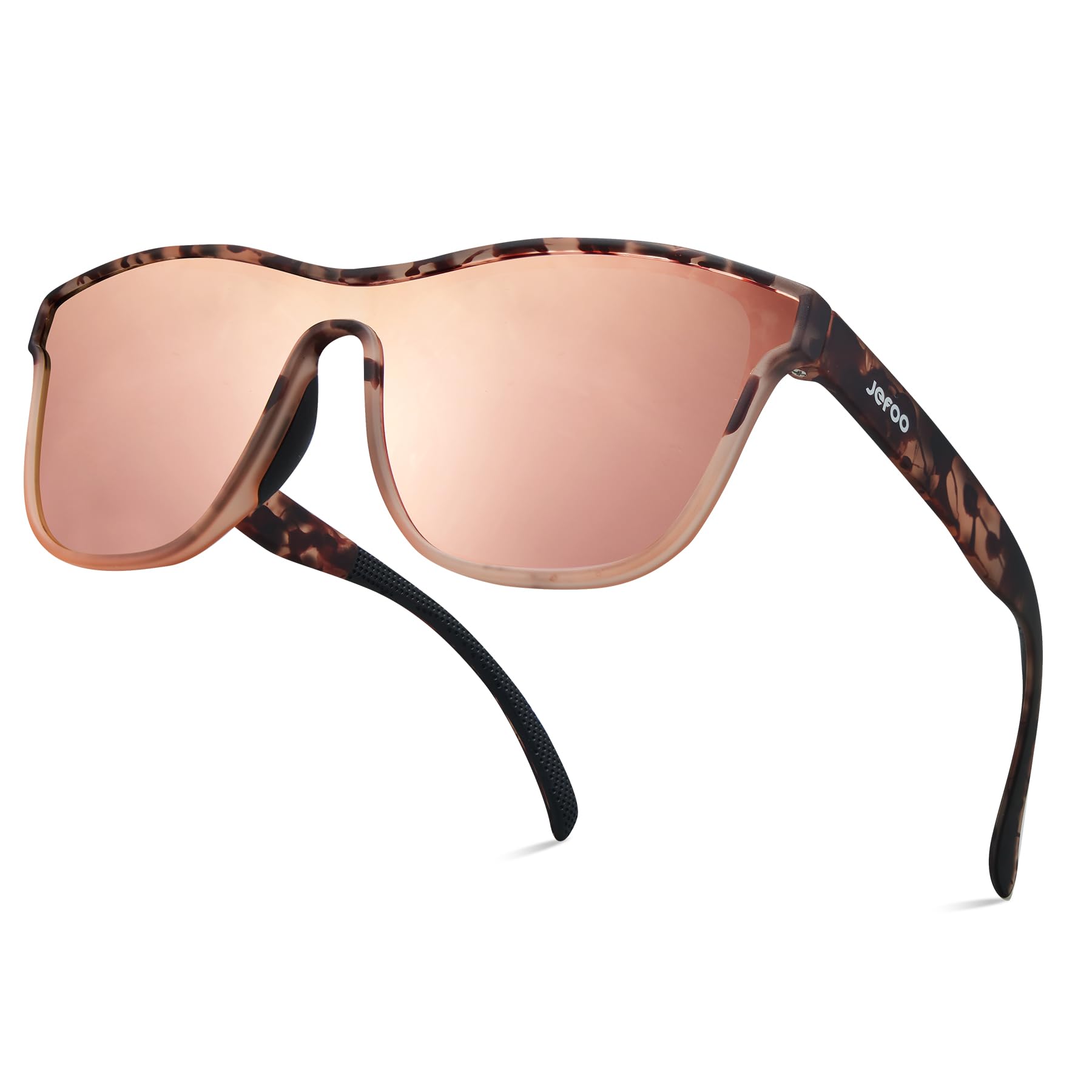 Jefoo front view shield lens showing bold retro look and UV protection