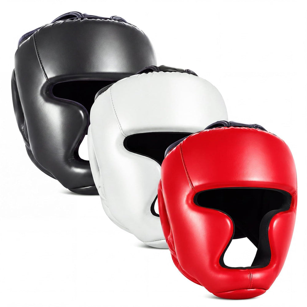 Jenaai front view white headgear showing full-face coverage and protection benefit
