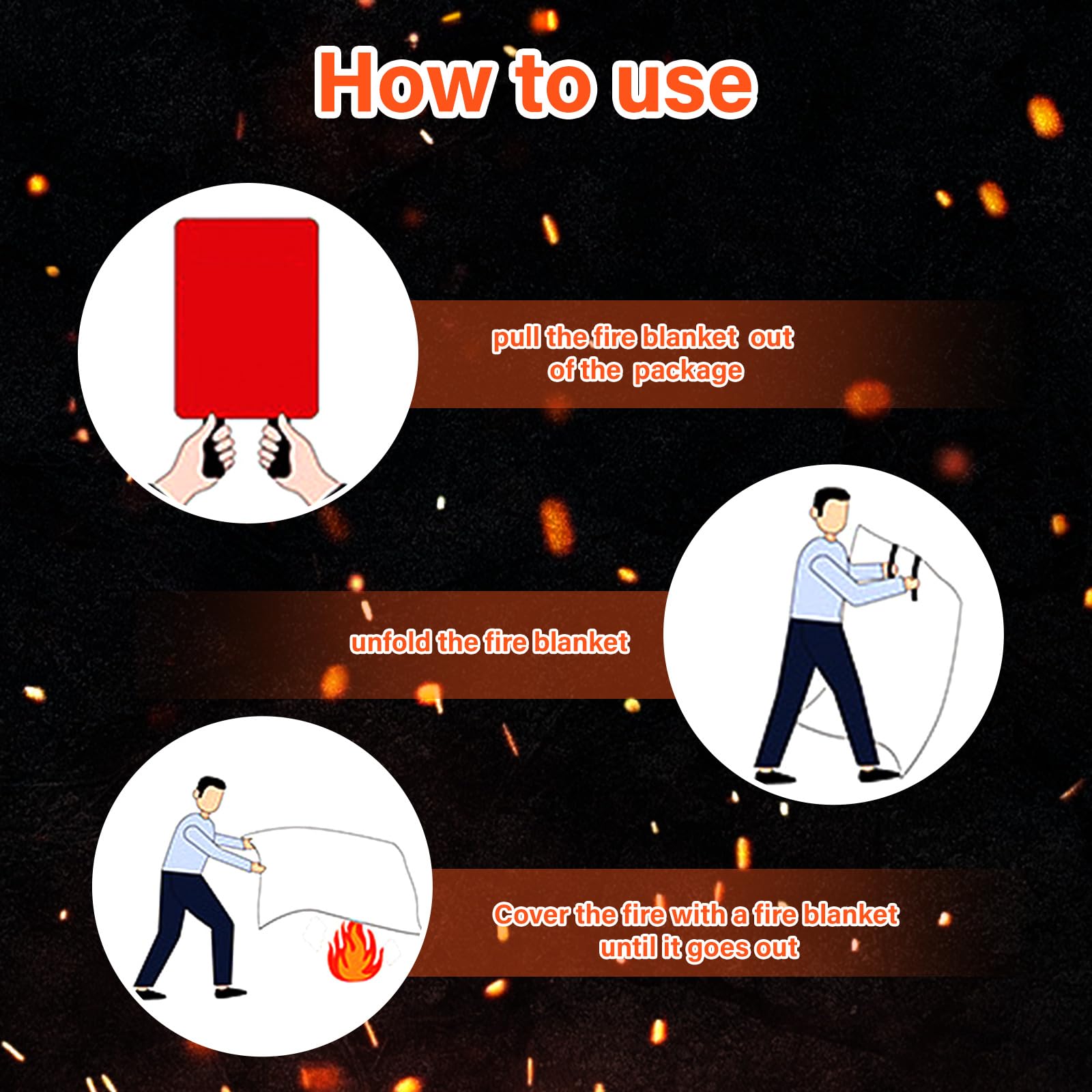Jerify blanket covering a flaming pan to smother grease fire safely