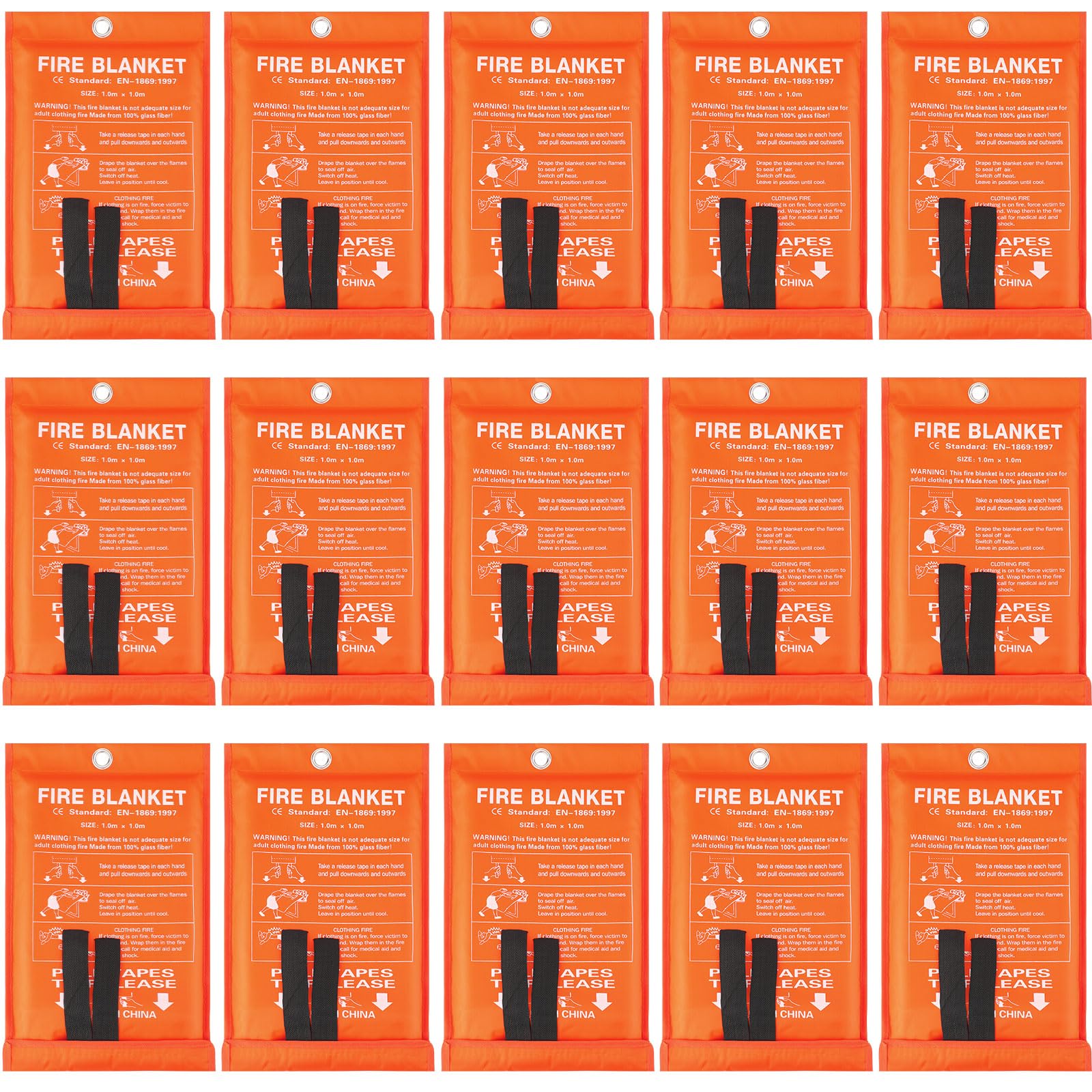 Jerify front packaging showing 15 fire blankets for quick emergency access