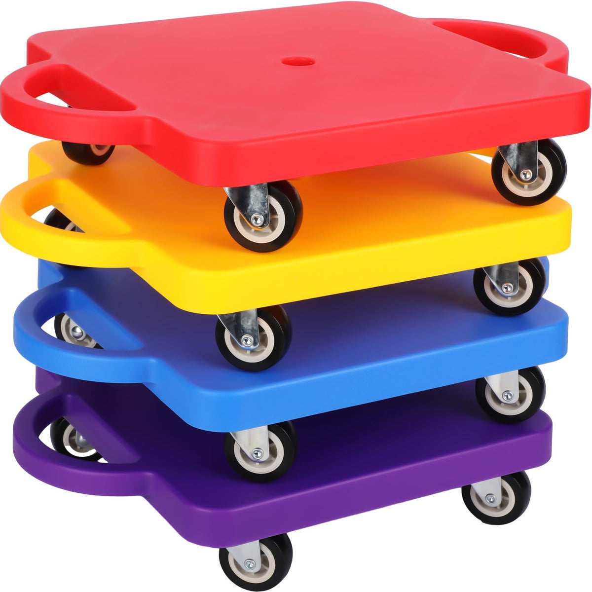 Jerify front view of scooter board set showing bright colors and compact design benefiting play
