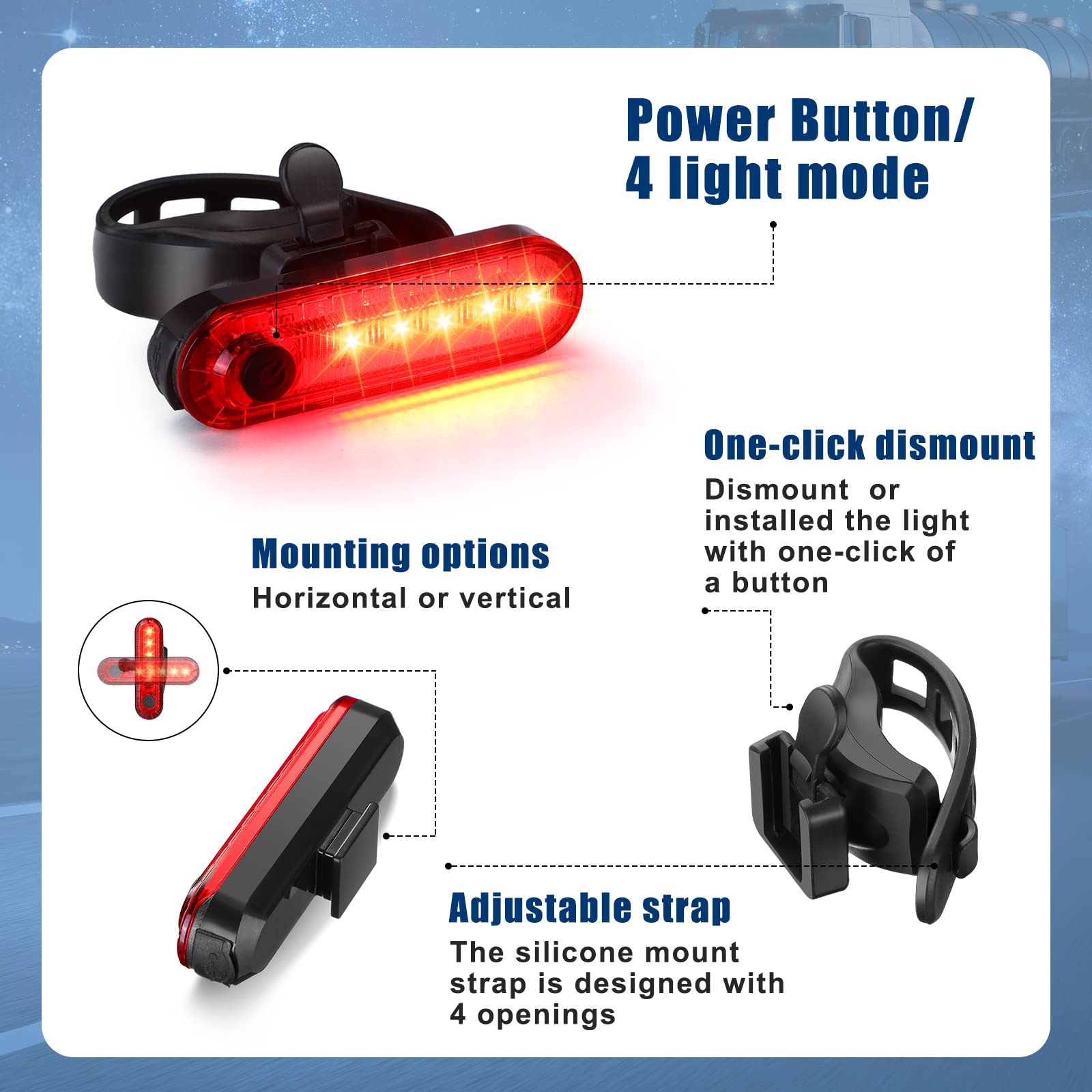 Jerify light attached to seatpost showing secure elastic silicone fit