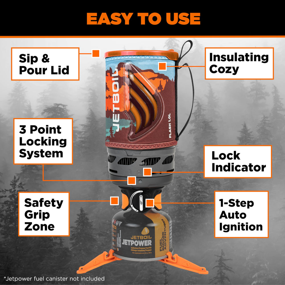 Jetboil Flash cool-touch cozy and textured grip detail providing safe, comfortable handling