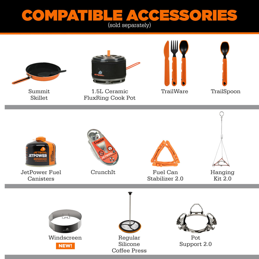 Jetboil Flash in mountainscape campsite showing reliable hot meals while backpacking