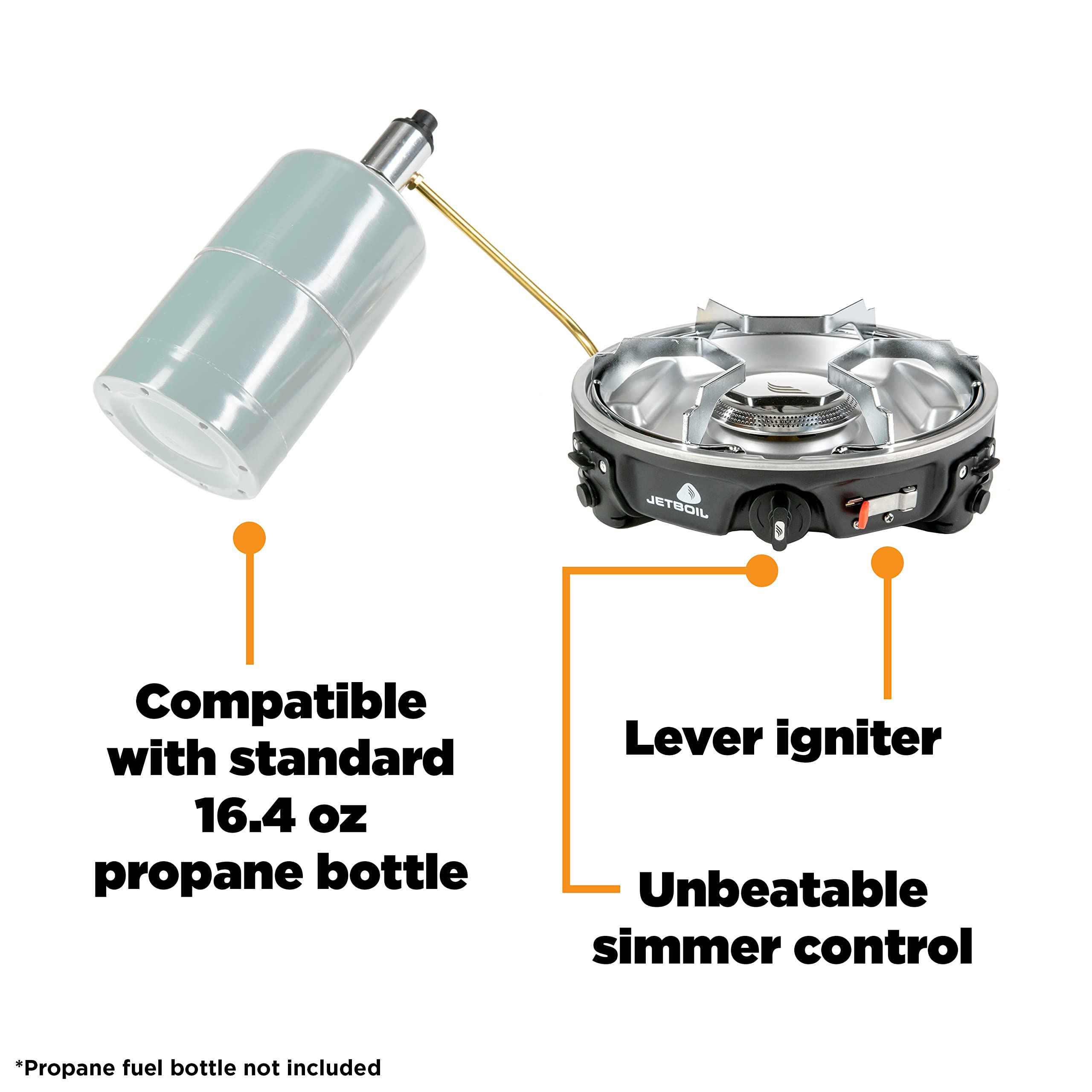 Jetboil HalfGen linked to another Jetboil stove, showing modular multi-burner capability