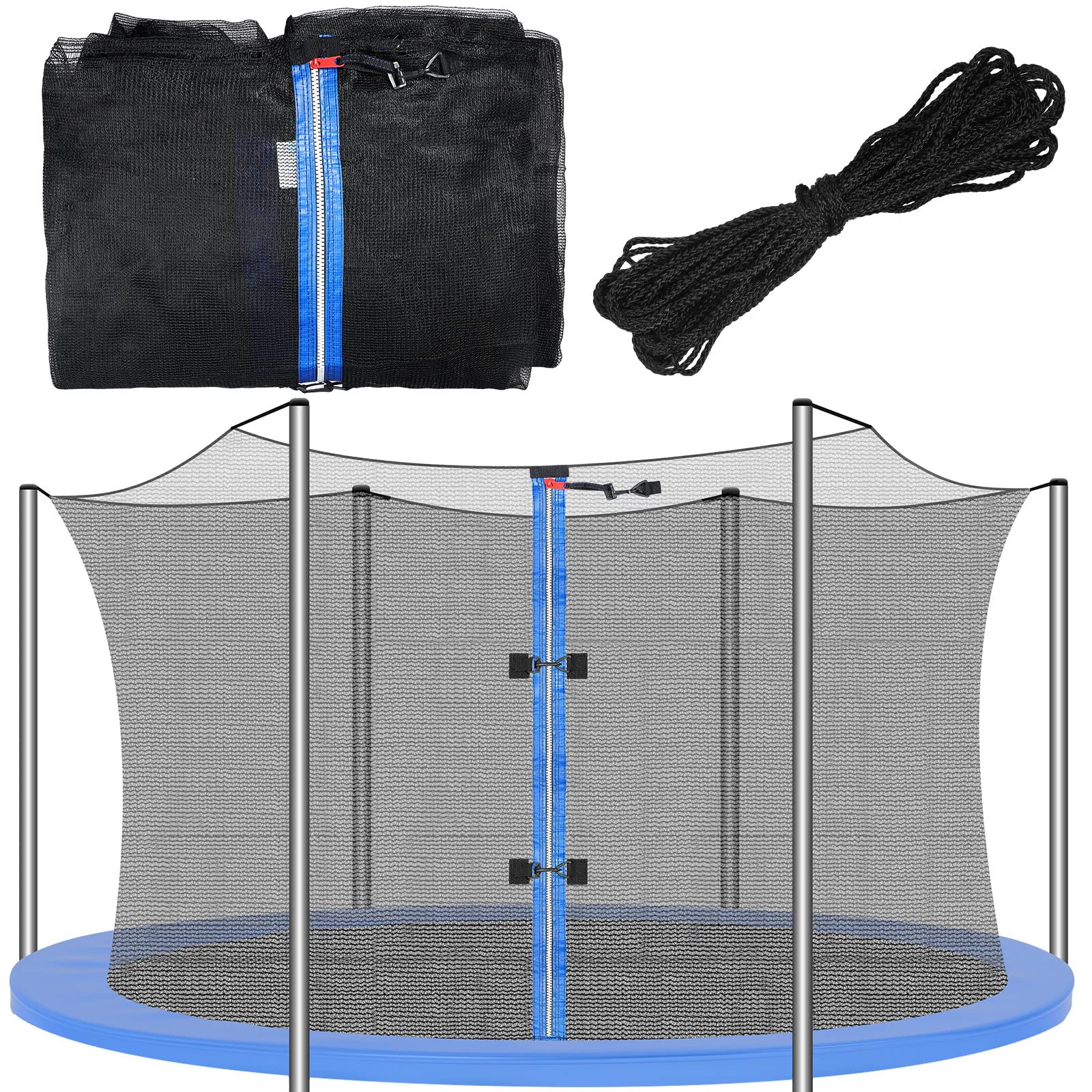 Jexine front view of 12 ft replacement net showing full enclosure and fit benefit