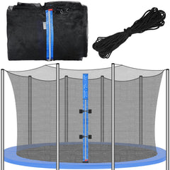 Jexine front view of 12ft round safety net showing full enclosure and clear protection