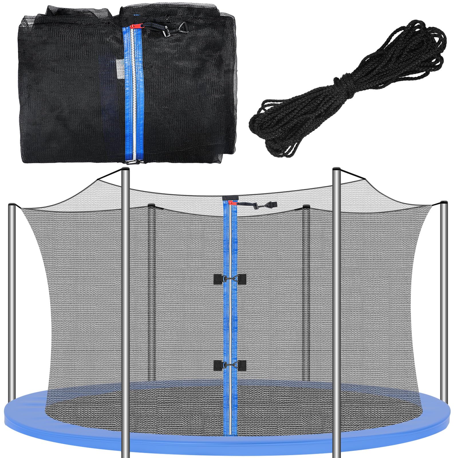 Jexine front view of 15 ft replacement net showing full enclosure and safety benefit