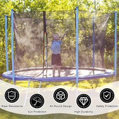 Jexine installed on trampoline showing complete coverage and peace-of-mind benefit