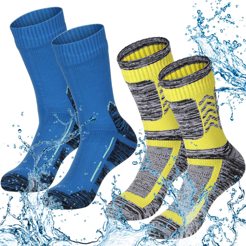 Jeyiour front pair display showing multicolor waterproof sock and dry comfort