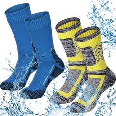 Jeyiour front pair display showing multicolor waterproof sock and dry comfort