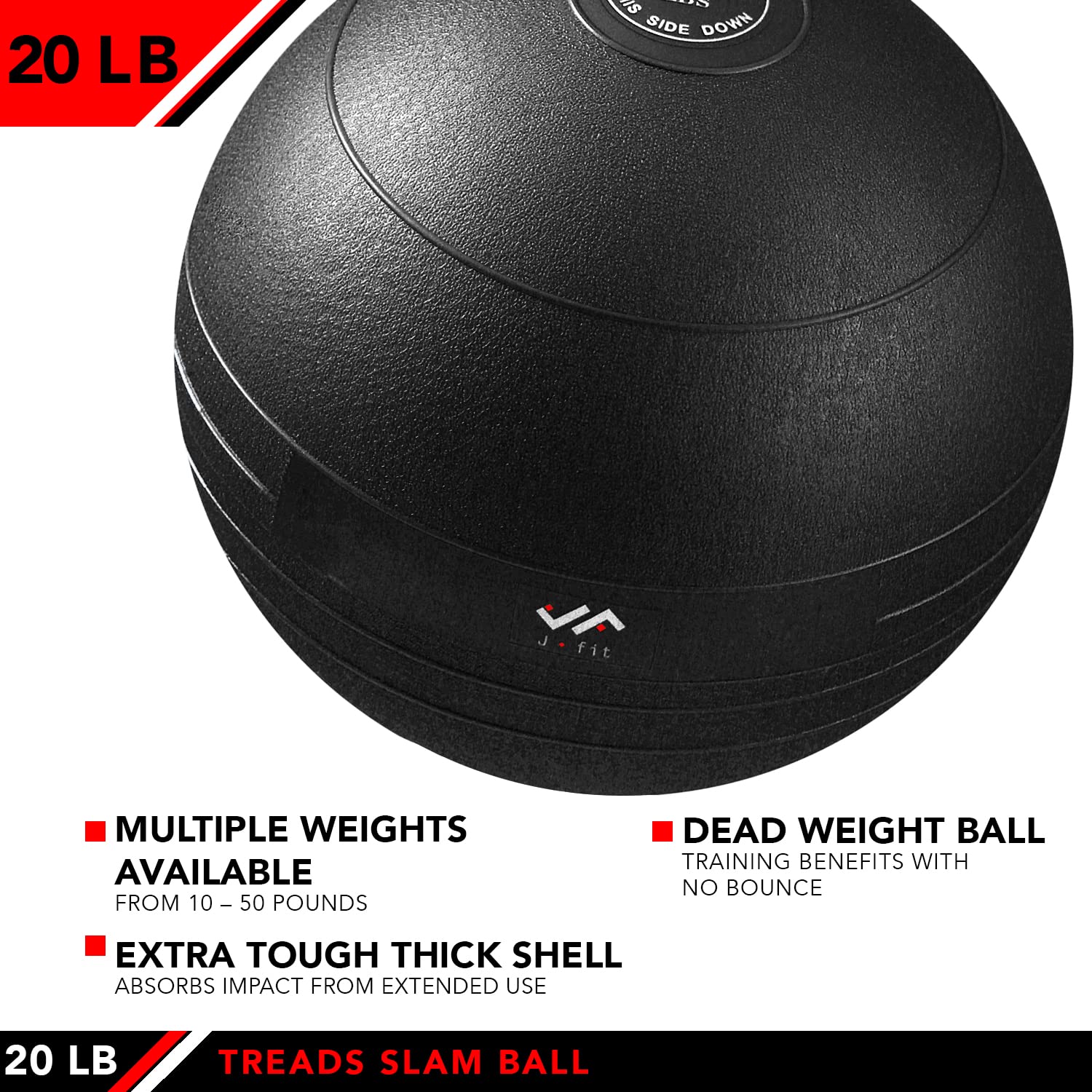 Athlete using JFIT slam ball in overhead slam demonstrating explosive power and conditioning