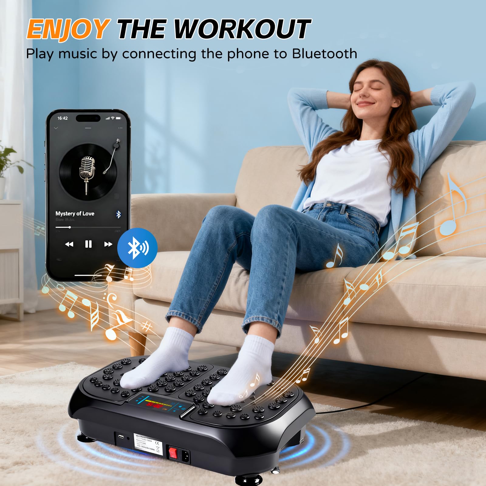 JIANYHW Bluetooth speaker display playing music to motivate workouts