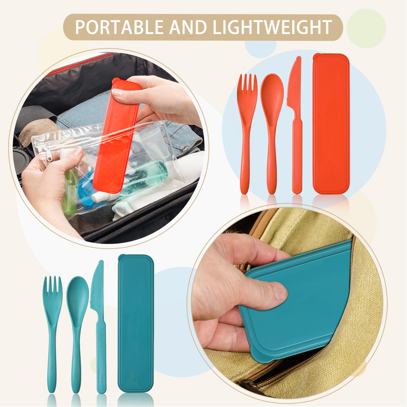 Jinei utensils in use at a picnic, portable solution for outdoor meals