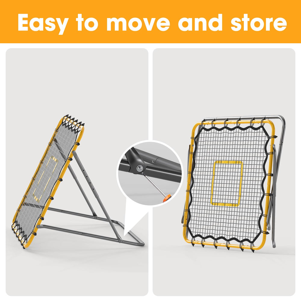 JIRTEMOT folded rebounder packed compactly for easy transport and storage