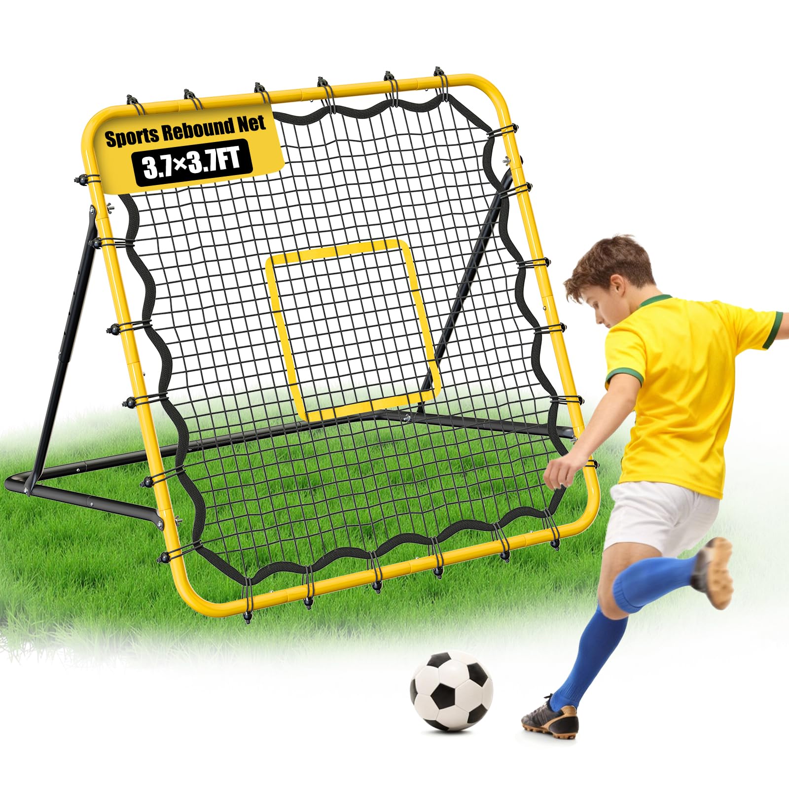 JIRTEMOT front view of rebounder showing full frame and net for reliable practice