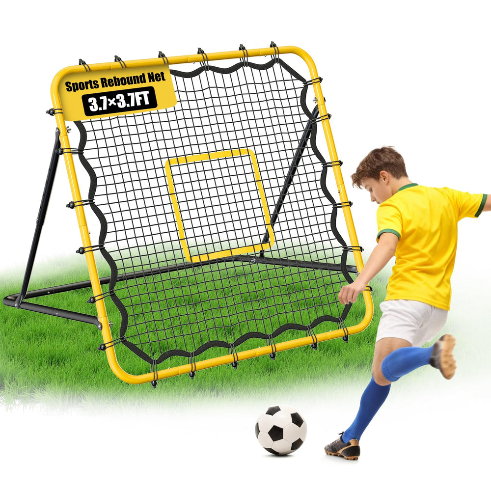 JIRTEMOT front view of rebounder showing full frame and net for reliable practice