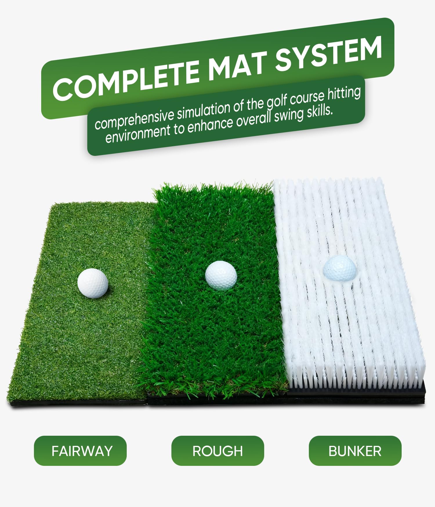 Jiskan fairway closeup turf showing low-pile texture for realistic full-swing feedback
