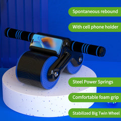 JJM ab roller close-up of wheel rubber texture providing anti-slip safety