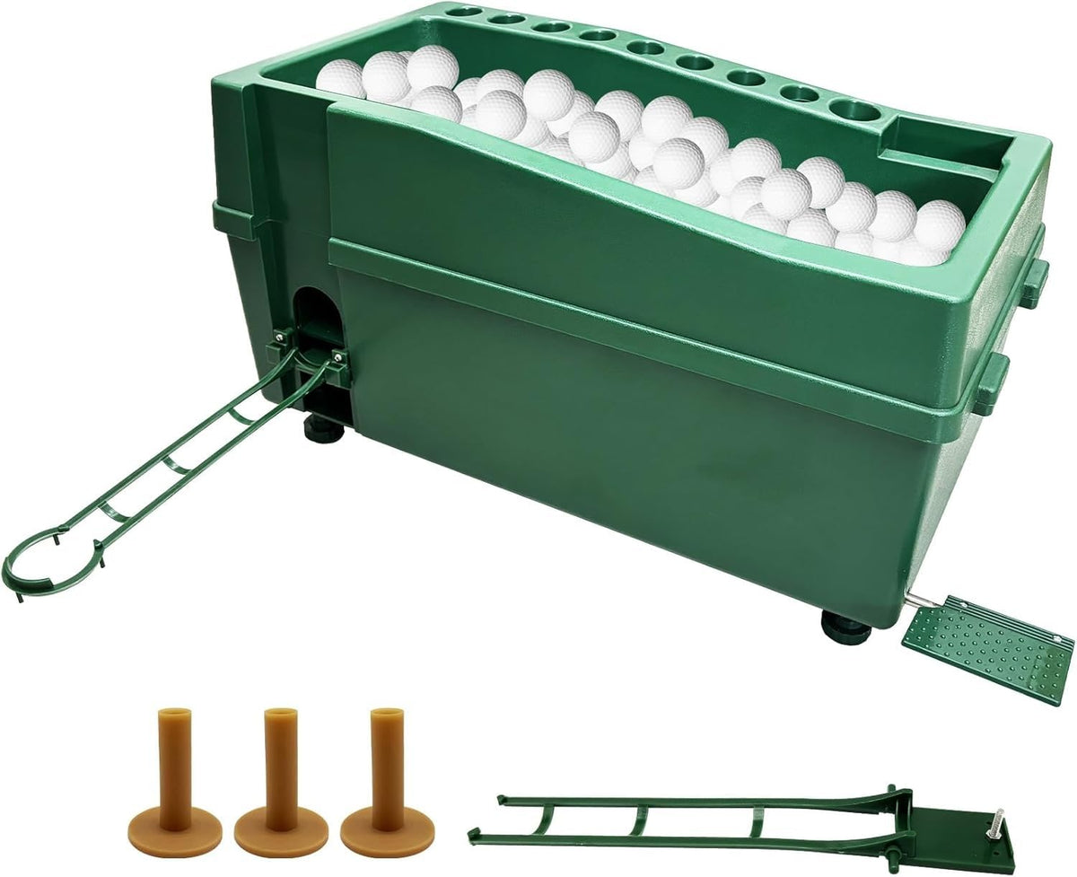 JJM dispenser front view showing compact footprint and fast ball access benefit