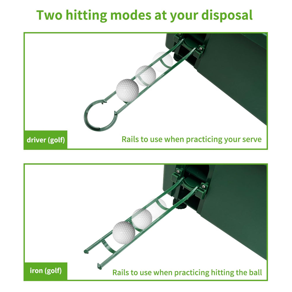 JJM dispenser loaded hopper holding 100 balls for longer practice sessions