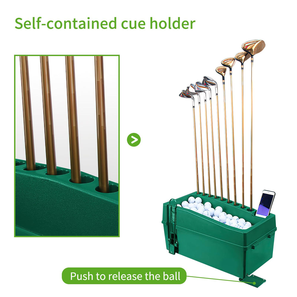 JJM dispenser with phone bracket and club holder keeping gear organized