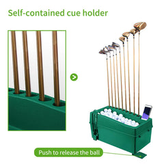 JJM dispenser with phone bracket and club holder keeping gear organized
