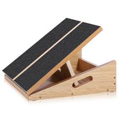 jjshund front view wooden slant board showing sturdy platform and wide stance for safe stretches