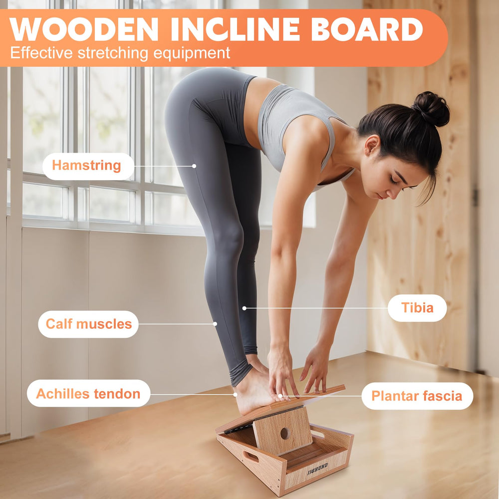jjshund in-use home stretching with user performing calf stretch for improved ankle mobility