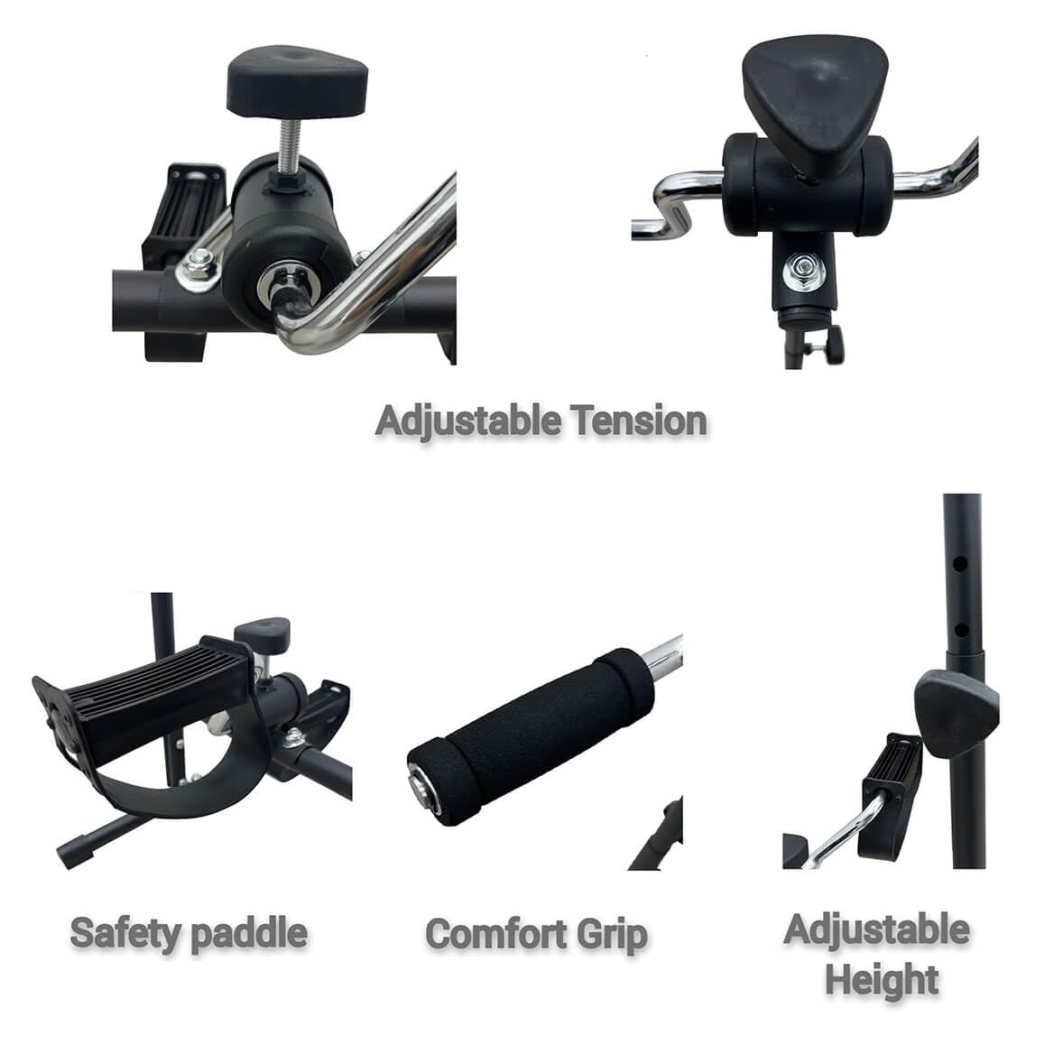 Jobar adjustable handle height detail illustrating customization for comfort