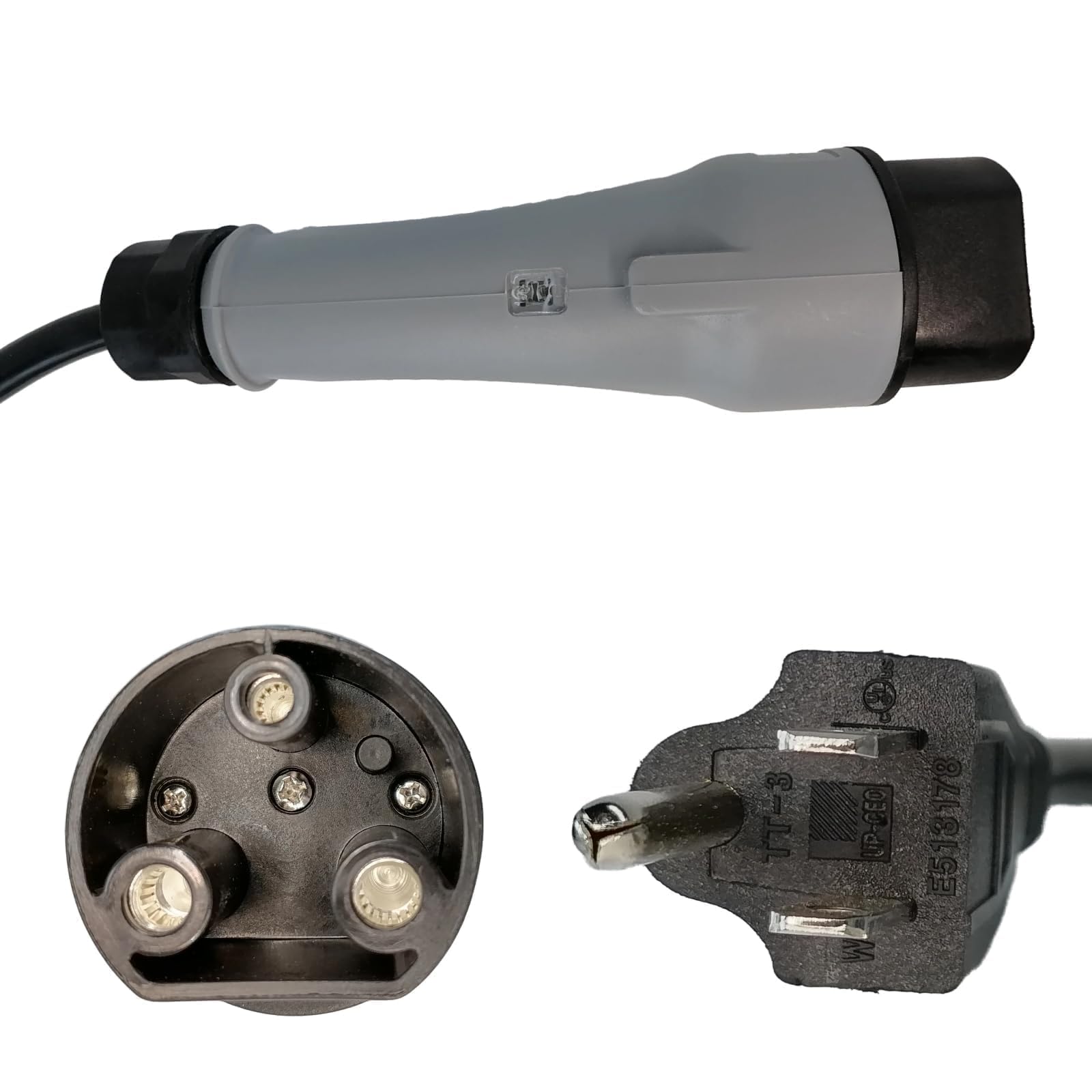 JOEEGO connector plugged into EV cart port for secure charging connection