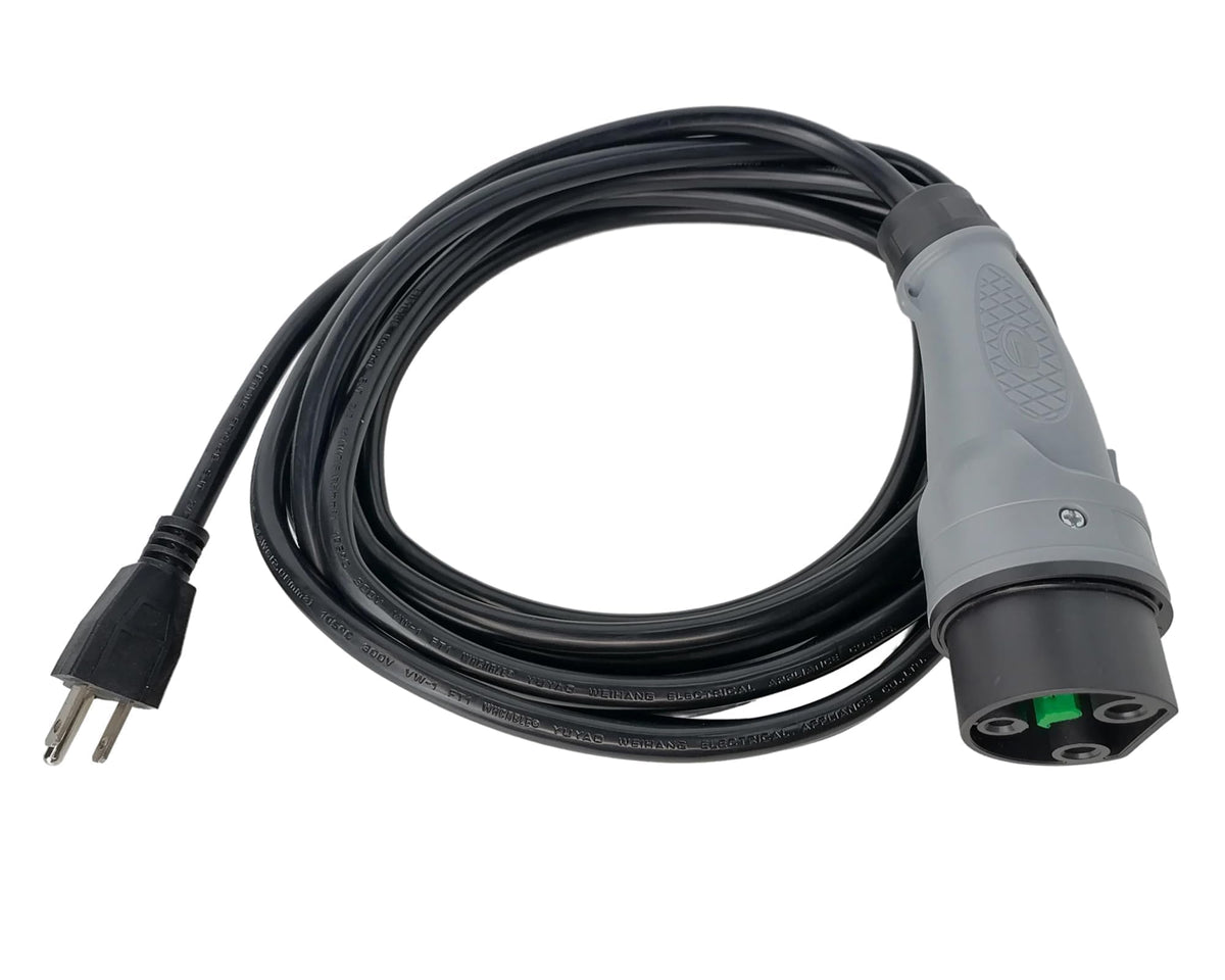 JOEEGO front view of charging cord assembly showing robust cable and plugs for secure charging