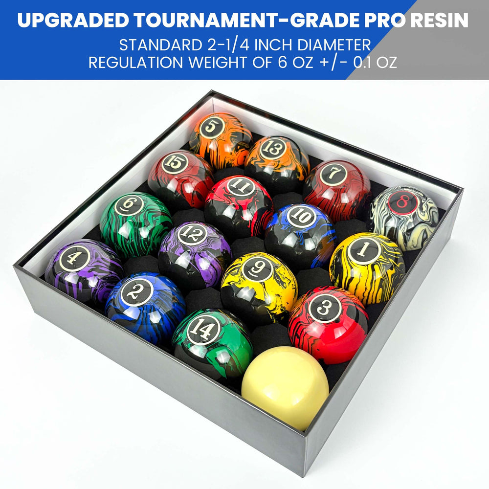 JOLORLY cue ball detail displaying clear numbering and true roll accuracy benefit