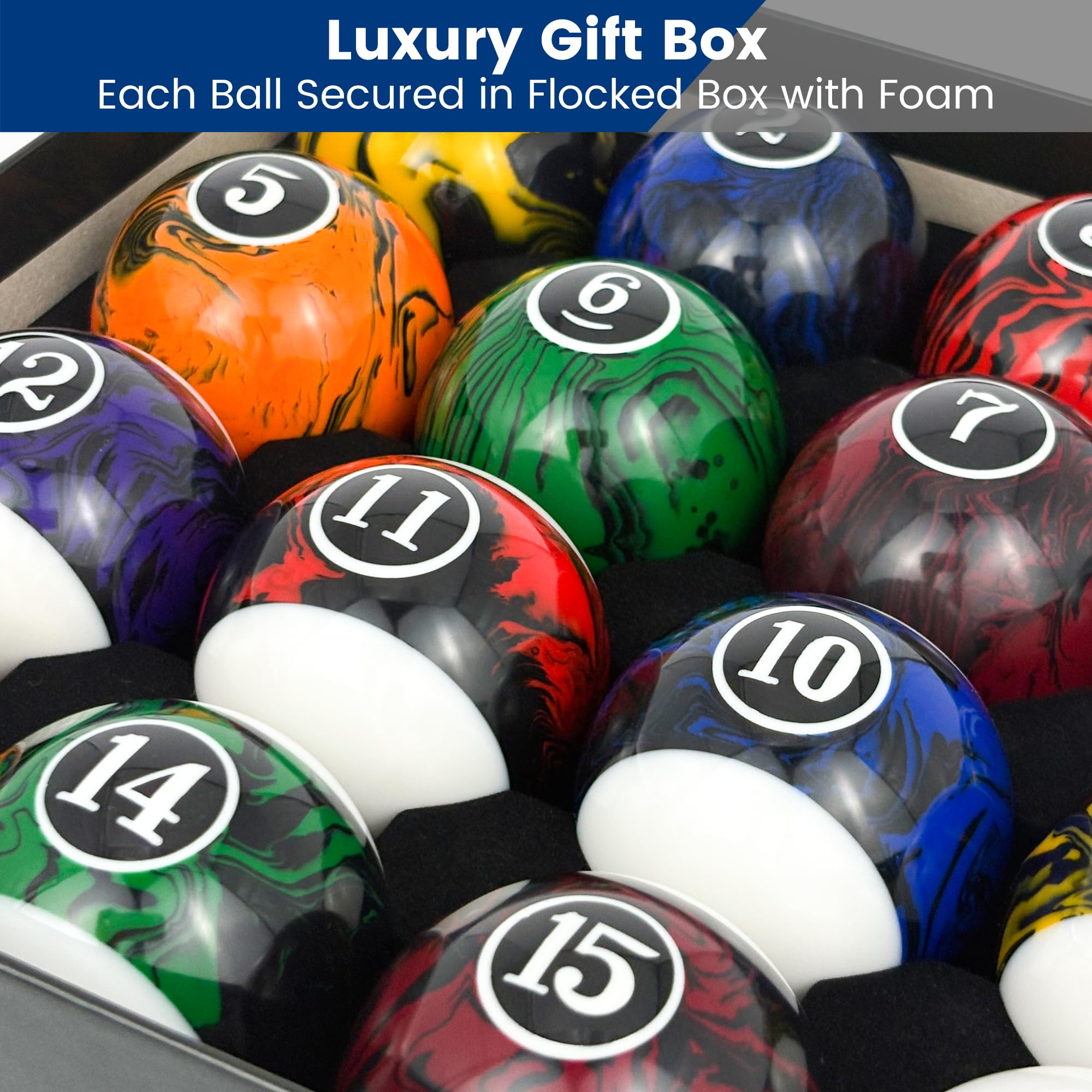 JOLORLY balls reflecting light to show high-gloss finish and long-lasting scratch resistance