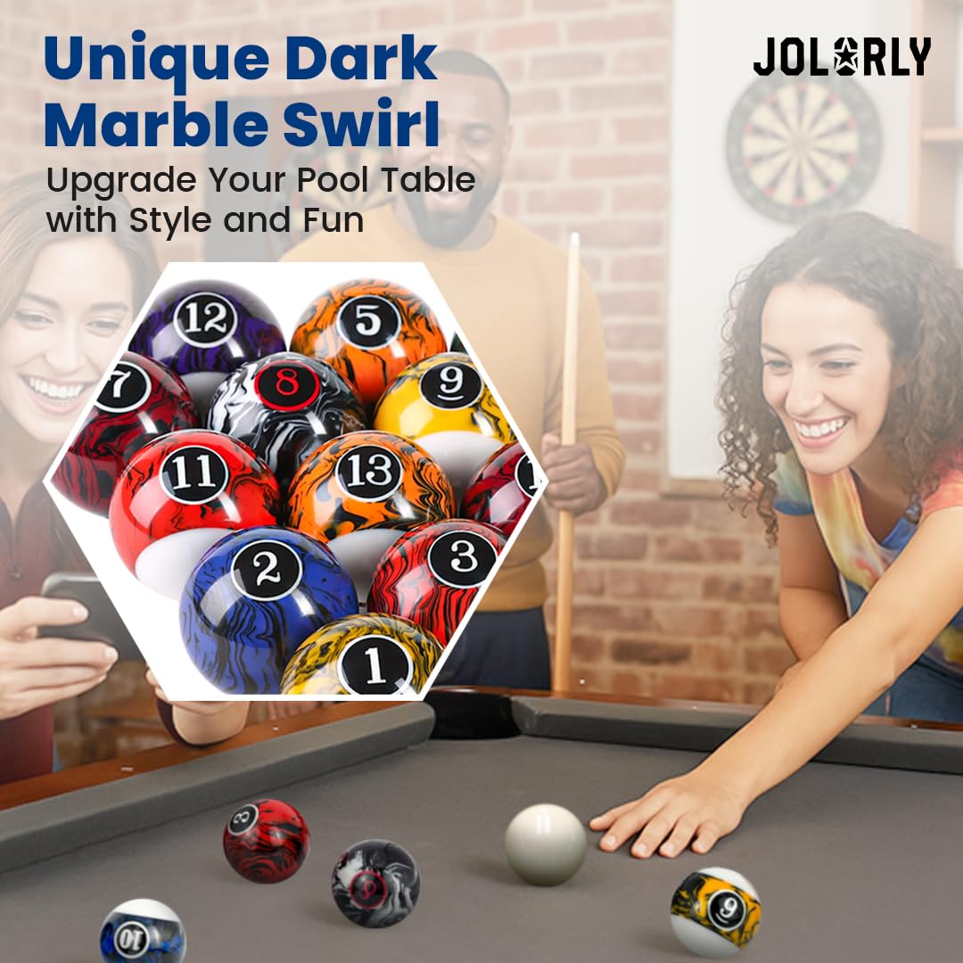 JOLORLY balls in play on billiard table showing smooth roll and improved shot control during game