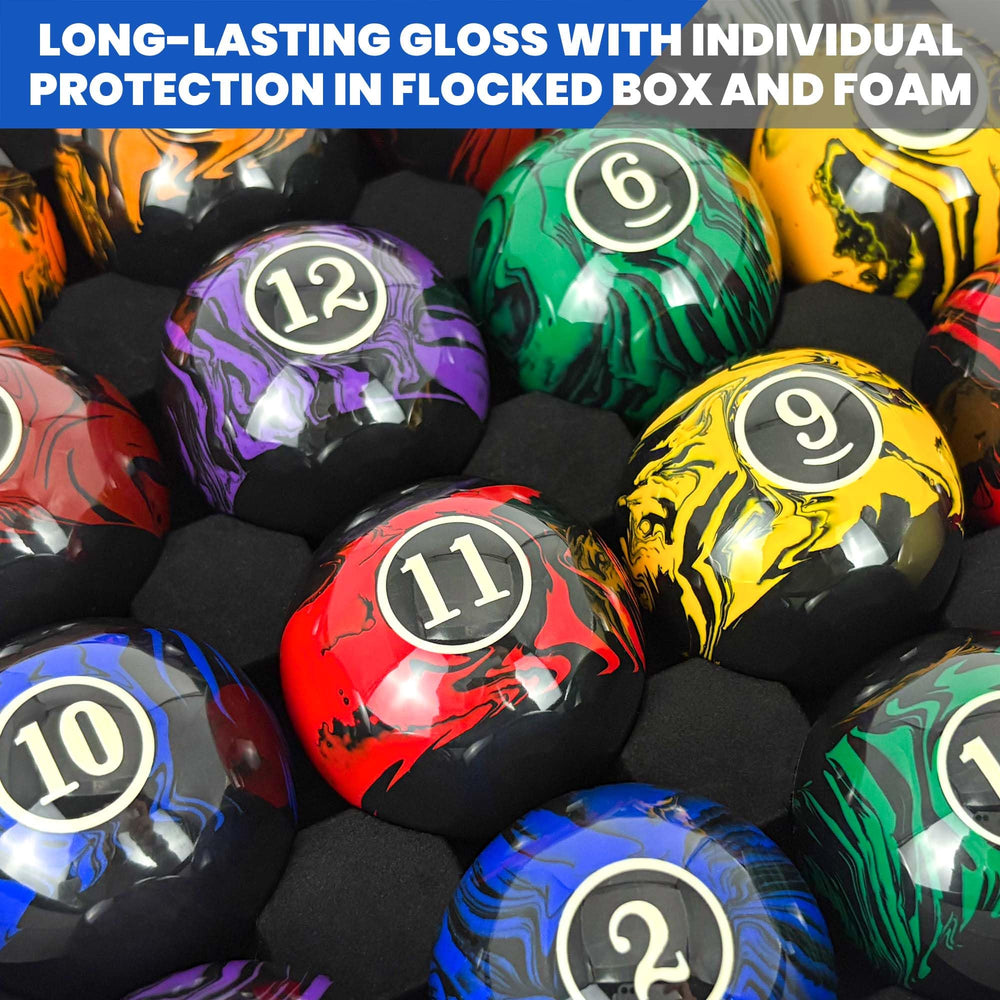 JOLORLY balls beside ruler showing regulation 2-1/4 inch size and weight accuracy