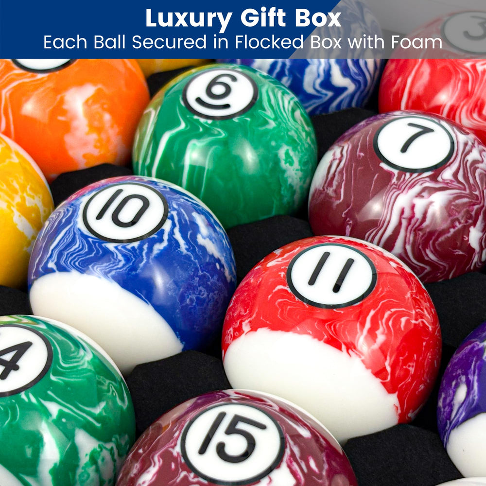 JOLORLY balls next to a ruler showing regulation 2-1/4" size accuracy