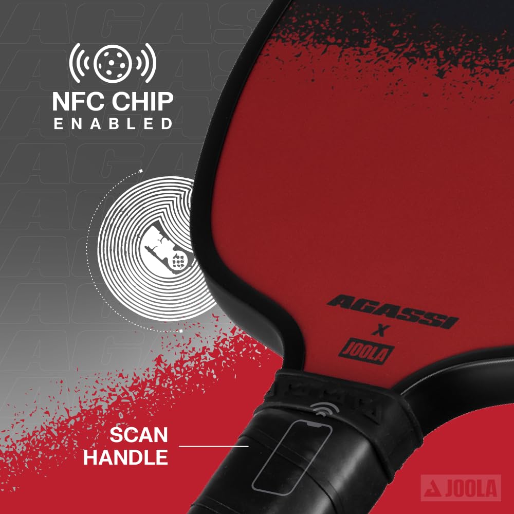 JOOLA paddle side profile highlighting 12mm core thickness and balanced power-to-touch