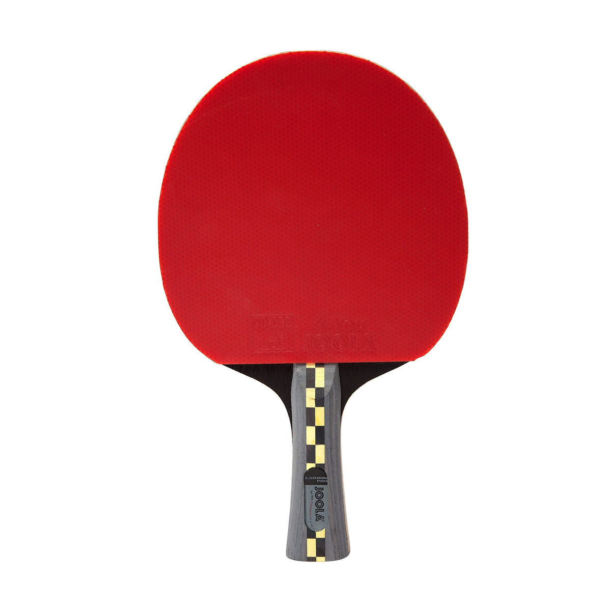 JOOLA Carbon Pro front view showing blade and rubbers for powerful shots